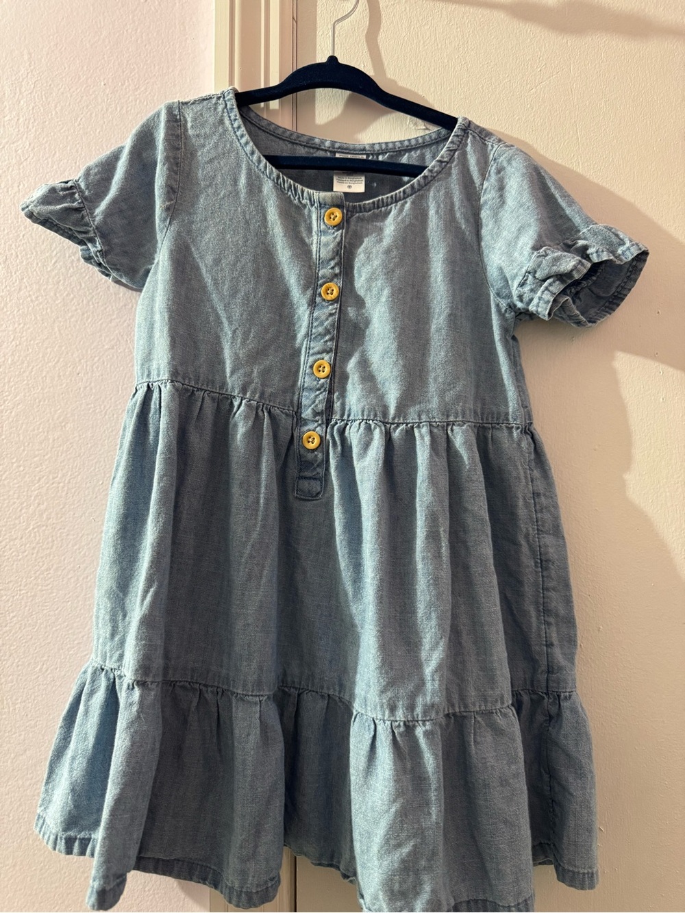 Carter's Light Denim Blue Button-Front Tiered Dress